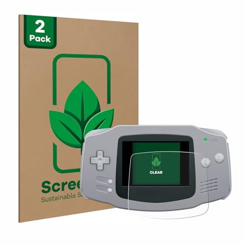 ScreenLeaf (2 Stück Schutzfolie für Nintendo Gameboy Advance GBA [nachhaltiger Displayschutz, Folie, transparent, kratzfest]