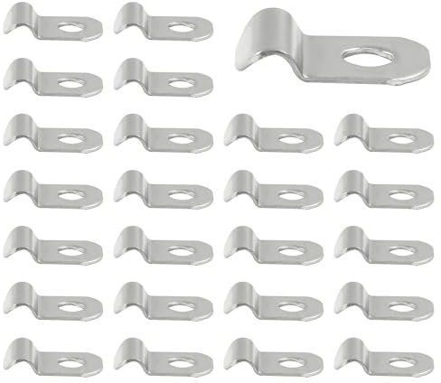 Cjueiom Stainless Steel Pipe Clips, 3mm / 1/8 Inch Heavy Duty Metal U Shape Conduit Straps for Secure Cable Management & Pipe Fixing, Rustproof Mounting Brackets for EMT/Tubes/Wiring, 25 Pack