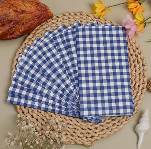 Papierservietten, kariert, für Zuhause, Hochzeit, Geburtstag, Party, Geschirr, Dekoration, Rosa, Grün, Rot, Orange, 100 Stück
