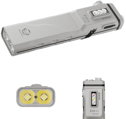 RovyVon E30 Pro EDC Taschenlampe,3500 lumen Taktische Taschenlampe mit Näherungssensor,365nm & Rot & Weiß Seitenlicht,Aluminium Legierung,IP68,für Outdoor,Arbeit,Notfälle