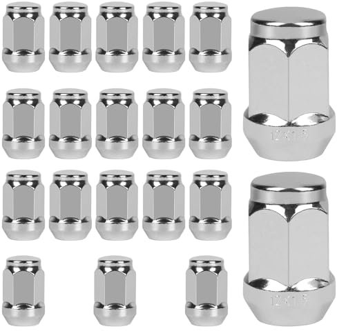 EFUTURETIME 20 x Radmuttern M12 x 1,5 Radmutter geschlossen Kegelbund 60°, SW 19mm, Kompatibel mit Ford, Toyota, Hyundai, Kia, Mazda, Honda, BYD - Silber