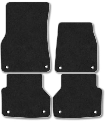 Audi A6 (2018-2025) Carpet Car Mats | Grey Edge Trim Tailored Fit Floor Mats Full Coverage Protection Accessories Easy Clean Anti Slip Made in the UK