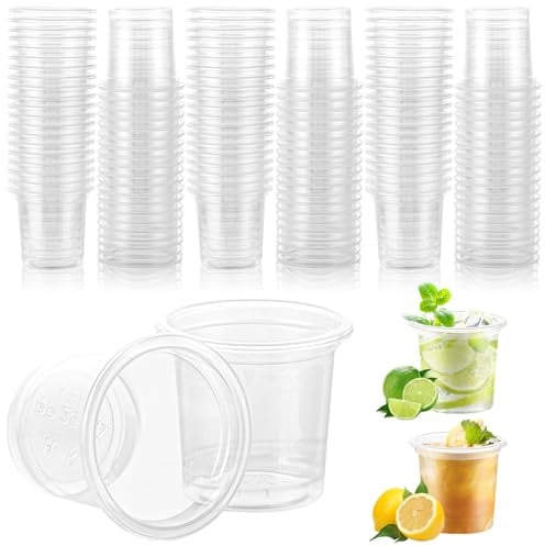WOPPLXY 1000 bicchieri in plastica trasparente, riutilizzabili, 20 ml/2 cl, per matrimoni, feste, riunioni, feste di Natale e negozio