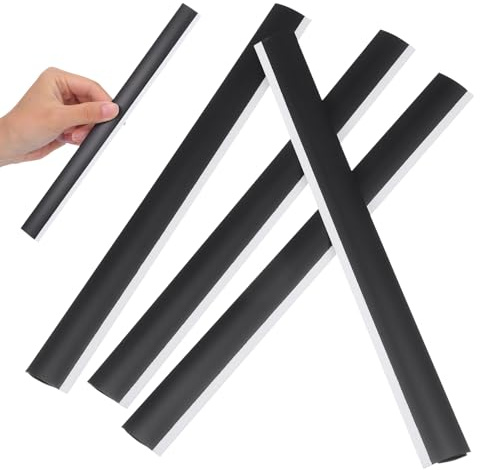 4pcs Dustpan Rubber Lip Replacement Black Rubber Strips | Garbage Shovel and Broom Shovel, Easy to Install, Not Easy to Age or Deform