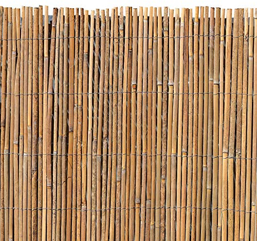 Tapis en bambou - Clôture brise-vue - Pour de jardin - Naturel - Coupe-vent 1,00m x 4,00m