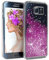 EAZY CASE Hülle kompatibel mit Samsung Galaxy S6 Schutzhülle mit Flüssig-Glitzer, Handyhülle, Schutzhülle, Back Cover mit Glitter Flüssigkeit, aus TPU/Silikon, Transparent/Durchsichtig, Violett