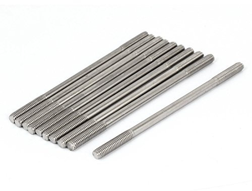 Aexit M6x120mm 304 acier inoxydable bouble fin Goujon vis boulon 10pcs 501U129