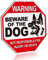 Anley Vorsicht vor dem Hunde-Aluminium-Warnschild, Keine Verantwortung für Verletzungen oder Tod Warn-Hundeschild - UV-geschützt und wetterfest - 12 x 12