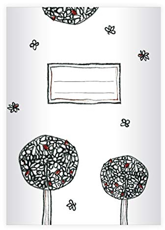 Kartenkaufrausch 2 schöne Doodle DIN A5 Schulhefte, Schreibhefte mit Bäumen, Lineatur 6 (blanko Heft 16 Blatt/32 Seiten) Notizheft, Kladde für Schule, Universität, Büro