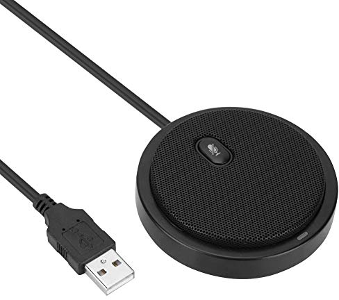 - Microfono da tavolo, con cavo a condensatore da 3,5 mm, professionale, per studio, audio video omnidirezionale, per conferenze, registrazione, chat online.