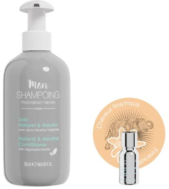 Mon Shampoing - Duo Après Shampoing Naturel - Cheveux Fins - Sans Paraben/Sans Silicone - Huiles Essentielles & Végétales Fleur Oranger, Sauge, Raisin - convient pour Lissage/Extension. 250 ml + 5 ml