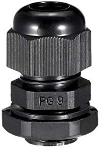 sourcing map PG9 Cable Gland Waterproof Plastic Joint Adjustable Locknut Black for 4mm-8mm Dia Cable Wire