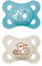 MAM Original Latexschnuller im 2er-Set, Schnuller aus nachhaltigen, bio-erneuerbaren Materialien, Baby Schnuller mit symmetrischem & kiefergerechtem Sauger, 0-6 Monate, Bär/Otter