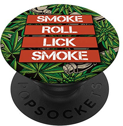 Smoke Roll Lick Weed Smoking Pot Cool Marijuana Lover Gifts - PopSockets Ausziehbarer Sockel und Griff für Smartphones und Tablets