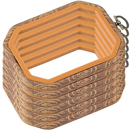 6 Stück 15,9 x 10,9 cm Mini-Kreis aus Holz und Kunststoff, Elliptischer Stickrahmen, Kreuzstich-Ring, für Bastelarbeiten, handliches Nähen
