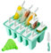 Moldes para Helados de Silicona, Reutilizable, para Hacer paletas, 12 Juego de Moldes para polos-10 Moldes, 1Plegable Embudo,1cepillo de limpieza,libres de BPA