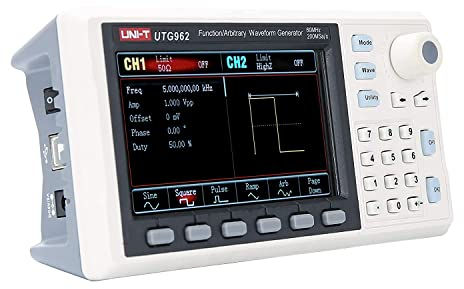 UNI-T UTG962E Signalgenerator, DDS 60MHz Function Arbitrary Waveform Generator mit 4,3 Zoll TFT LCD, 200MSa/s 2-Kanal Frequenzmesser (110-240V EU Plug) Shop in Deutschland, 3 Jahre Garantie !