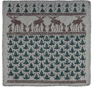 ÖJBRO VANTFABRIK Skogen“ gewebte Sitzkissen Sitzunterlage Wolle faltbar 43x43 cm Sitzmatte Schafwolle Folklore Sitzpolster Sitzauflage Indoor Outdoor Auto grau/braun/grün