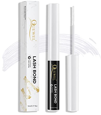 Wimpern Kleber für Einzelne Wimpern, QUEWEL DIY Wimpern Extensions Kleber Wimpernkleber Dauerhaft Klar Lash Glue Wimpern Einzelne Adhesive Individuelle Cluster Lash Bond Wasserfest (Klar)