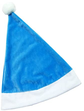 Sewroro 1 Stück Weihnachtsmann Mütze Weihnachtsmütze Weihnachtsmütze Weihnachtsmann Mütze Weihnachten Neujahr Festliche Party (Hellblau)