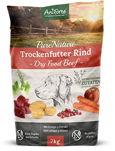 Natürliches Hunde Trockenfutter Rind 7kg - Saftiges Rindfleisch mit Kartoffeln, 100% Natur, getreidefrei & glutenfrei, für Allergiker, ohne künstliche Vitamine