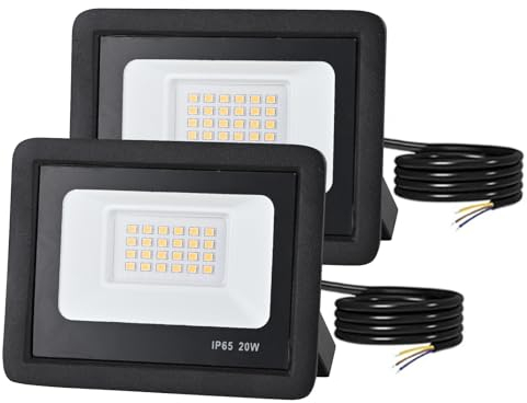FUPE Projecteur LED Extérieur 20W Projecteur LED Exterieur 4000K Lumière naturelle IP65 Etanche Projecteur LED Pour Jardin Garage Entrée
