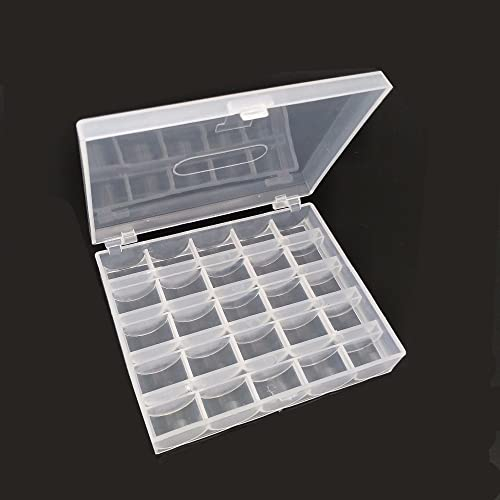 Nähmit - Spulenbox für 25 Nähmaschinenspulen 12x10x2,5cm Kunststoff Unterfadenspulen