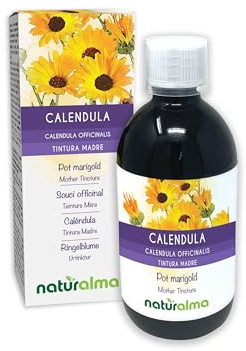 Ringelblume (Calendula officinalis) Köpfchen (Blüten) Alkoholfreier Urtinktur Naturalma - Flüssig-Extrakt Tropfen 500 ml - Nahrungsergänzungsmittel - Veganer