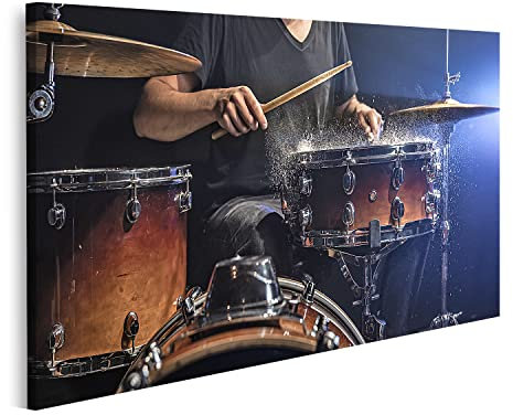 islandburner Bild auf Leinwand Schlagzeug Snare Drum Drumsticks fürs Kinderzimmer Musiker Bilder Wandbilder Poster BYQG-1K