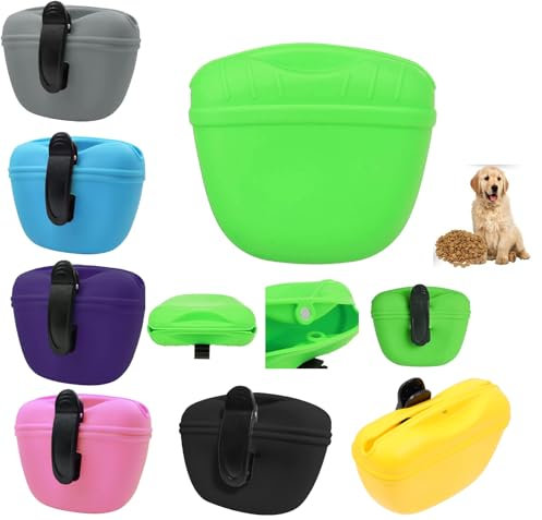 Dog Treat Pouches Pet Training Pouch Dog Training Bag with Magnetic Closure Portable & Food Grade, Pouch For Wet and Dry Food (Blue)