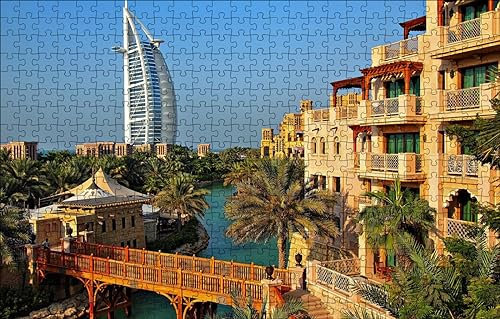 GUOHLOZ Puzzlespiele für Erwachsene, 1000 Puzzleteile, handgefertigte DIY-Anpassung, einzigartige Dubai, Burj Al Arab, 75x50cm