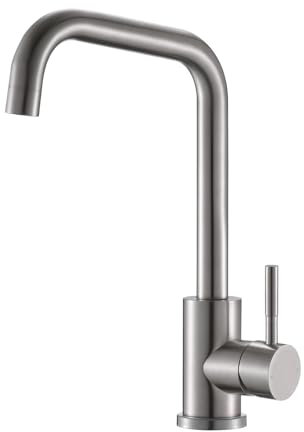 Reginox Salina BN Single Lever Square Neck Brushed Nickel Kitchen Mixer Tap