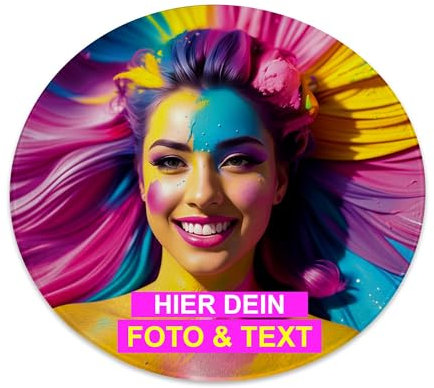 Kiwistar - Glas-Schneidebrett Ø30cm - Glas - selbst gestalten - Foto - Wunschtext - individuell Bedruckt - personalisiert - Geschenkidee - Schneidebrett mit Foto und Text