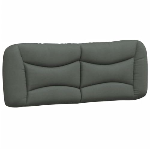 vidaXL Kopfteil Kissen, Kopfteilkissen für Schlafzimmer, Rückenkissen Bett mit Reißverschluss, Kopfpolster Bettkissen, Dunkelgrau 140cm Stoff