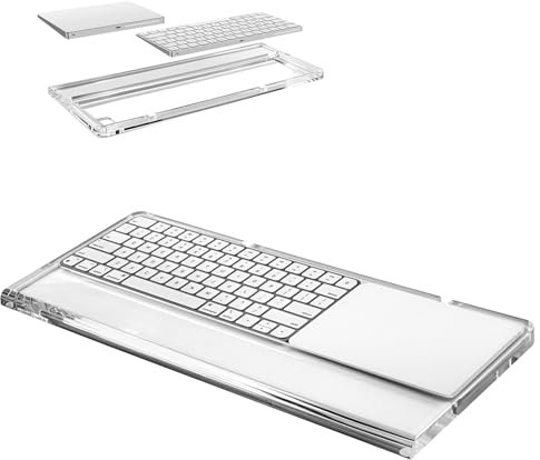 Acrylic Magic Keyboard and Trackpad Support Wrist Rest Ergonomic Stand with a Charging Port Compatible with Wireless Apple Gen 2/3 Magic Keyboards and Trackpads for More Efficient Worky
