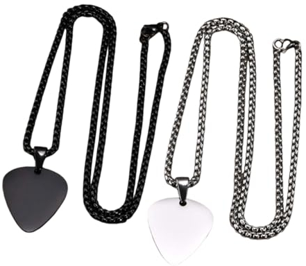 GOOHOCHY 2stücke Gitarrenplektrum-anhänger Aus Gitarrenplektrum-halskette Geschenk Für Musiker Edelstahlkette Passend Zu Kleidern Shirts