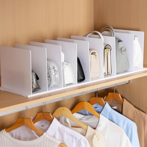 Fangoo 10 Stück Handtaschen Organizer Handtaschen Aufbewahrung Acrylic Dividers Abnehmbar Handtaschen Schrank,Geeignet für die Organisation von Küchenbuchregalen und Schränken(Weiß)