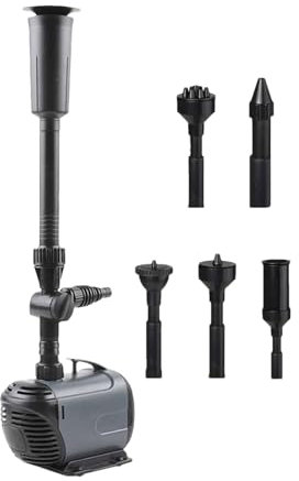Uozonit Bomba de fuente de agua, bomba sumergible para fuente - Kit de bomba y filtro para estanque,Kit de bomba y filtro de agua, bomba de fuente de agua para estanque de peces con 3 boquillas