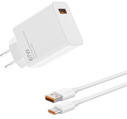 Xiaomi Caricatore Rapido 67W, con Cavo USB C 2m, Turbo Caricatore e Cavi per Xiaomi, per Xiaomi 13T/13/12S Ultra 12 Lite/12X/11T/Redmi Note 13/12/11Pro/11S/10/11Ultra/11i/10T Lite etc