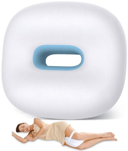 Almohada de rodilla para dormir de lado, almohada de espuma viscoelástica para dormir de lado, almohada entre las piernas para dolor de espalda y cadera, alineación de columna vertebral, ciática,