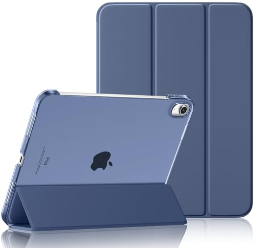 Maledan Funda para iPad A16 11/10 Generación (2025 11 Pulgadas/2022 10,9 Pulgadas), Capa Trasera Translúcida Delgada de PC para iPad A16 Case, Auto Activación/Reposo, Azul Gris