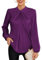GRACE KARIN Top da Donna Casual in Raso, a Maniche Lunghe, con Scollo a V e Fiocco Sinistro, Lilla, L