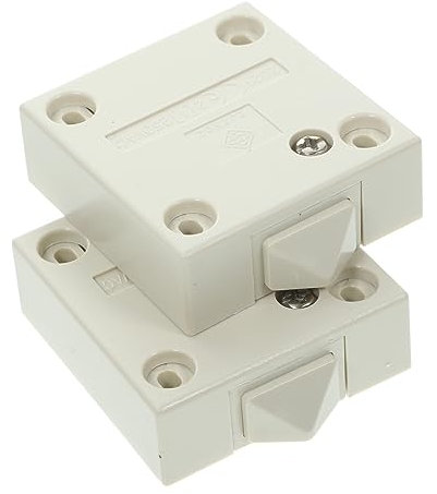 TOGEVAL 2pcs Automatic Cabinet Light Switch 2a 12v-250v Door Activated Electrical Wardrobe Cupboard Lamp 4 Screws White for Furniture and Closet Lighting