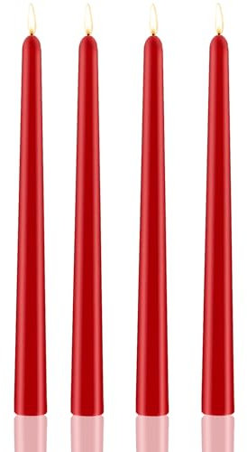 Scentoria 4 Stück Spitzkerzen, Stabkerzen Rot, Spitzkerzen, Rote Stabkerzen, Rote Kerzen, Kerzen Rot stabkerzen, Rituals Kerze, Christ Baumkerzen, Ritualkerzen