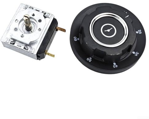 Interruptor temporizador mecánico para hornos y ollas arroceras con ajustes de tiempo ajustables de 30 a 120 minutos (60 minutos)