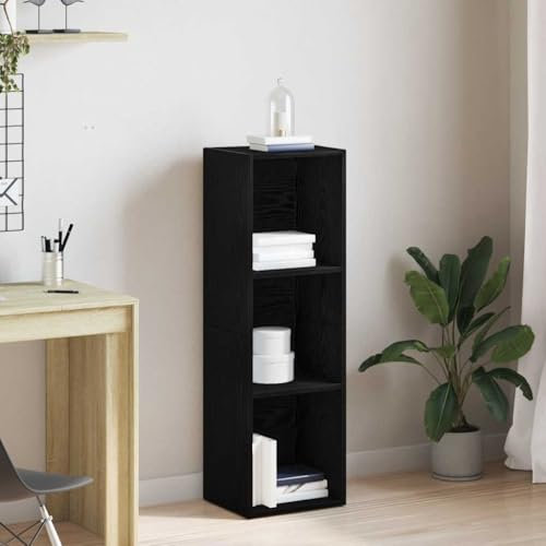 Snsowed Libreria Rovere Nero 36x30x114 cm in Legno Multistrato,Libreria,Libreria/Mobile TV,Libreria/Mobile TV Soggiorno Moderno-862395
