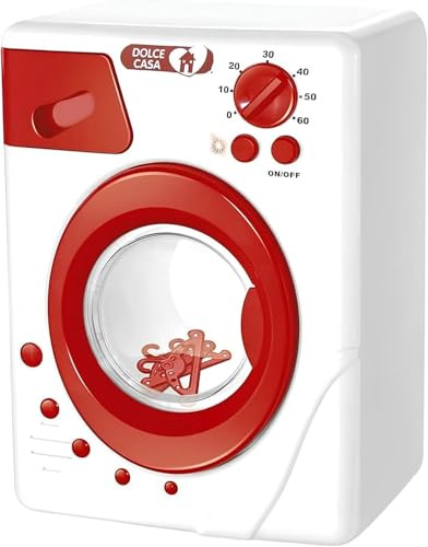 Lavadora de juguete para niños Electrodomésticos Juguete Lavadora de Funcionamiento para Niños con Cesta Rotativa Washing Machine Lavadora Luces Sonidos Realistas Cocina Lavandería Electrónica