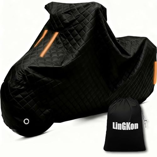 Motorradabdeckung Winterfest für KTM 990 Adventure Black Heavy Duty Hagelschutz ATV Abdeckung丨Wasserdicht UV-Beständige Breathable mit Aufbewahrungstasche-AO32