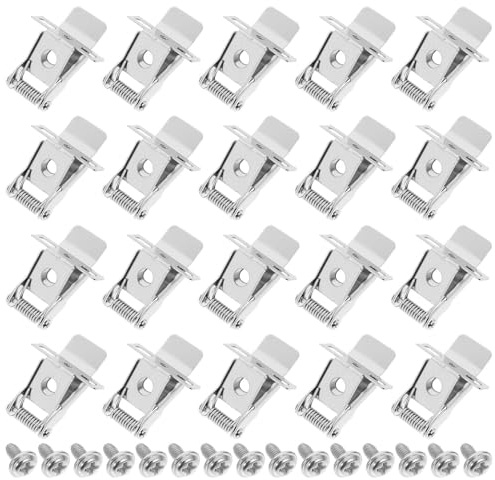 Einbauleuchtenhalterung aus Metall, Silber, 20 Stück, Schnelle Montage | Federklemmen Klein, Nachrüstung für Einbauleuchten und Spotlights, Robuste Klammerlösung