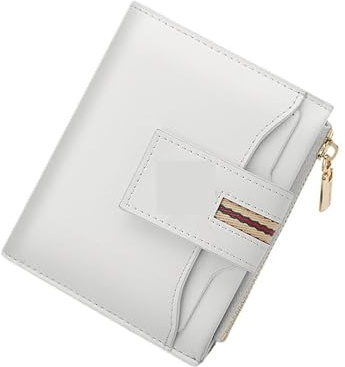 DHYUACN Münztasche Kurze Damen-Geldbörse aus Rindsleder mit Kartensitz und personalisiertem Münzgeldbeutel(White)